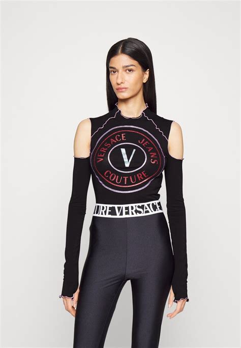 versace jeans couture longsleeve schwarz|versace jeans black label.